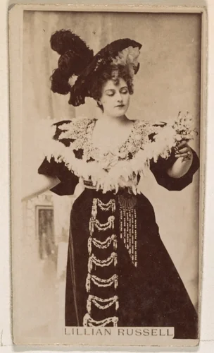 Lillian Russell, from the Actresses series (N245) issued by Kinney Brothers to promote Sweet Caporal Cigarettes by Kinney Brothers Tobacco Company, photograph, 1890