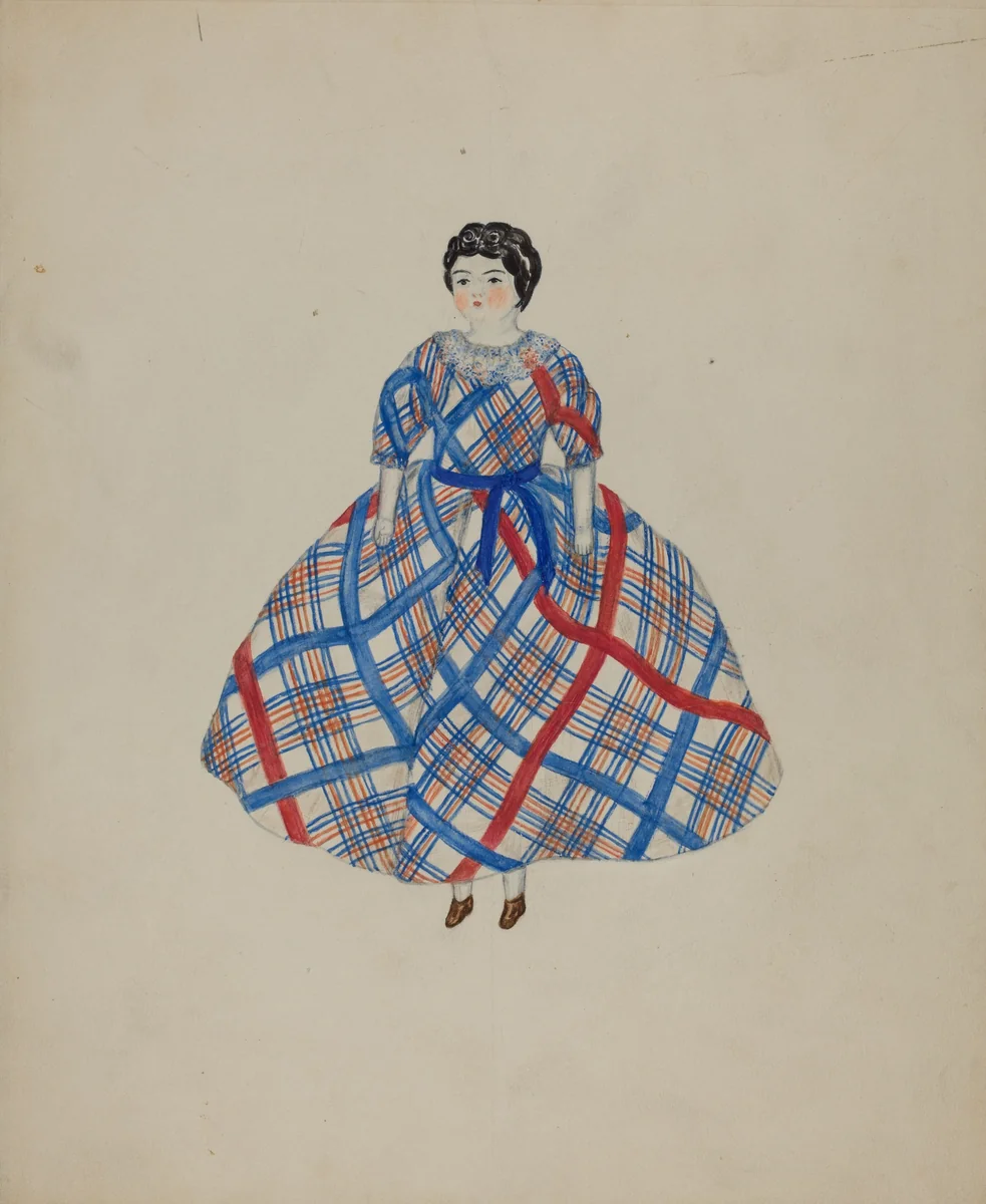 Shaker Doll by Mary Fitzgerald, index of american design, 1935-1942