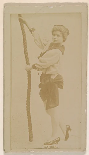 Miss Sarma, from the Actresses series (N245) issued by Kinney Brothers to promote Sweet Caporal Cigarettes by Kinney Brothers Tobacco Company, photograph, 1890