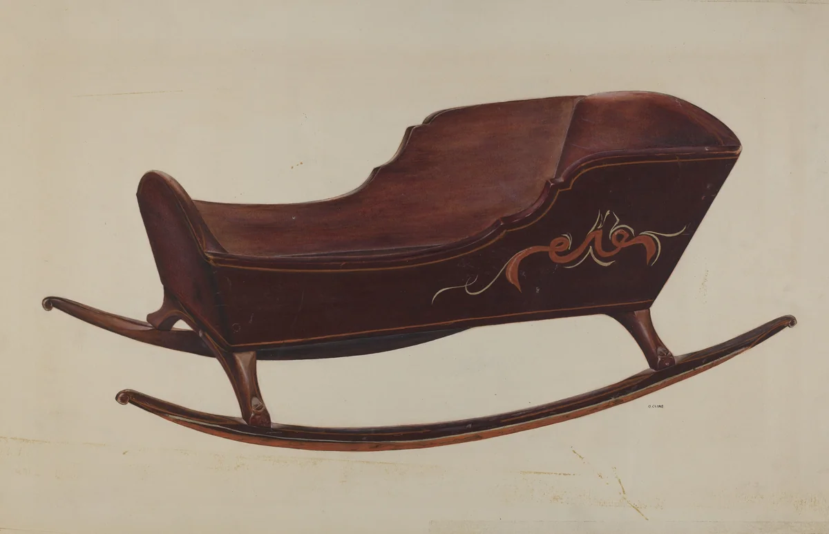 Doll Cradle by Orville Cline, index of american design, 1938