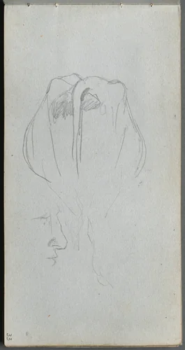 Sketchbook, page 33: Study of a Cow from Behind and Profile Study by Ernest Meissonier, book, 1860-1869