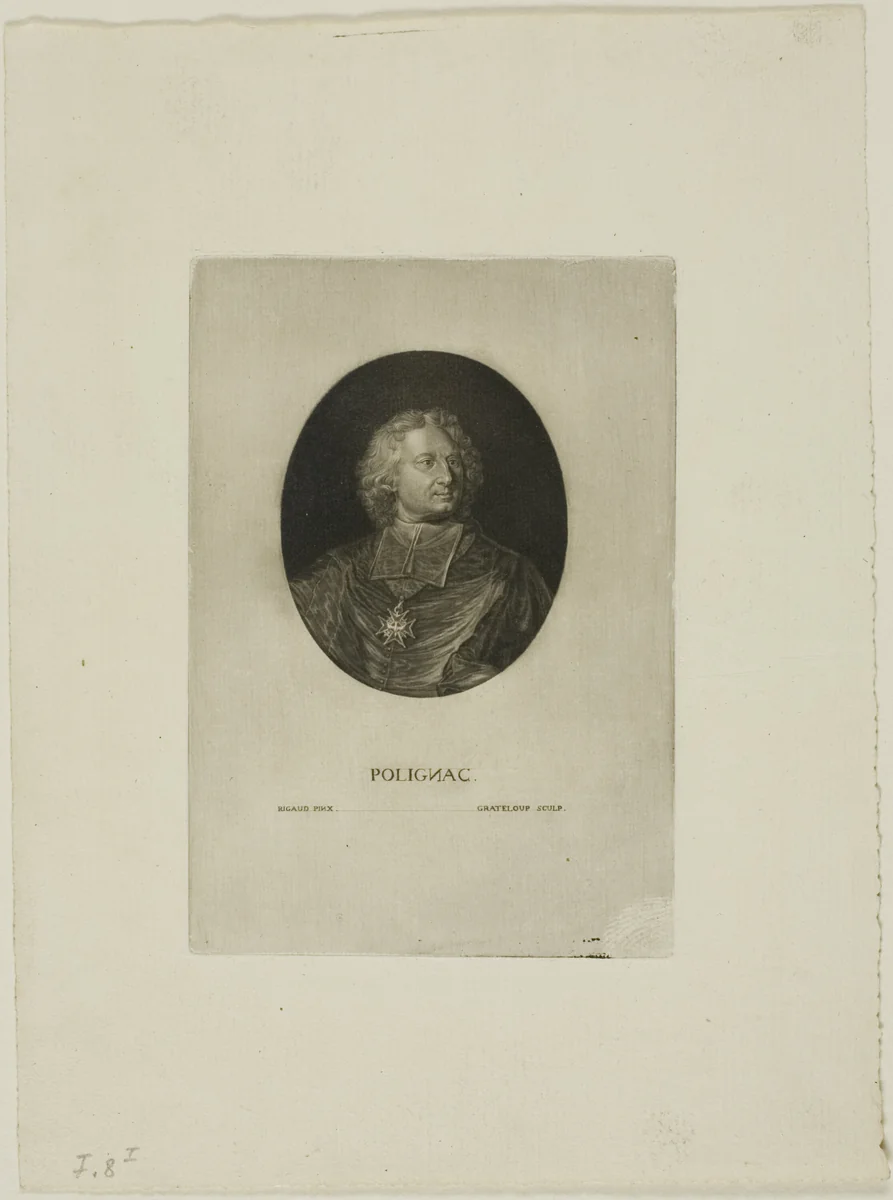 Melchior de Polignac, Cardinal by Jean-Baptiste de Grateloup, print, 1755-1817