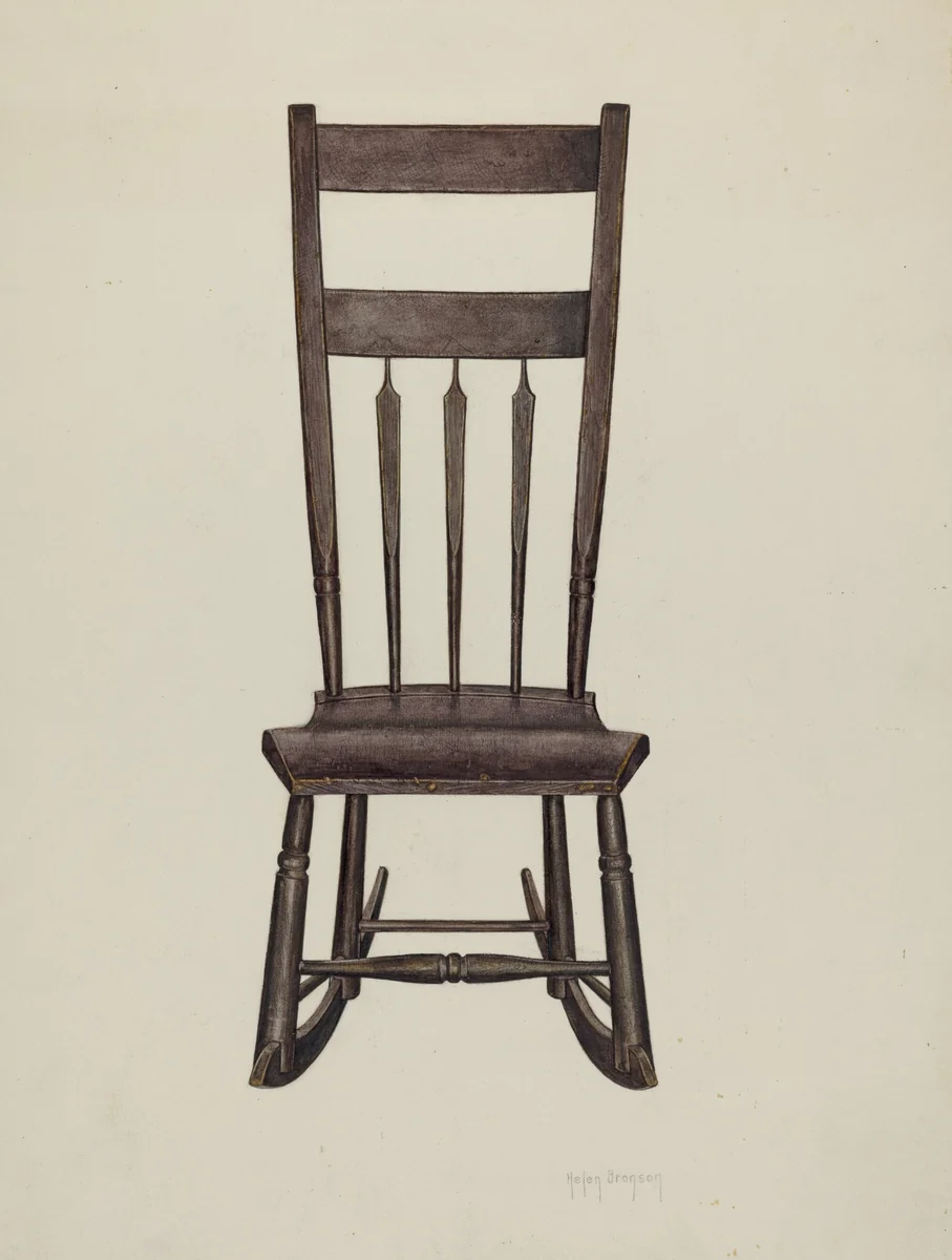 Shaker Nursing Chair by Helen Bronson, index of american design, 1937