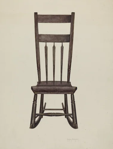 Shaker Nursing Chair by Helen Bronson, index of american design, 1937