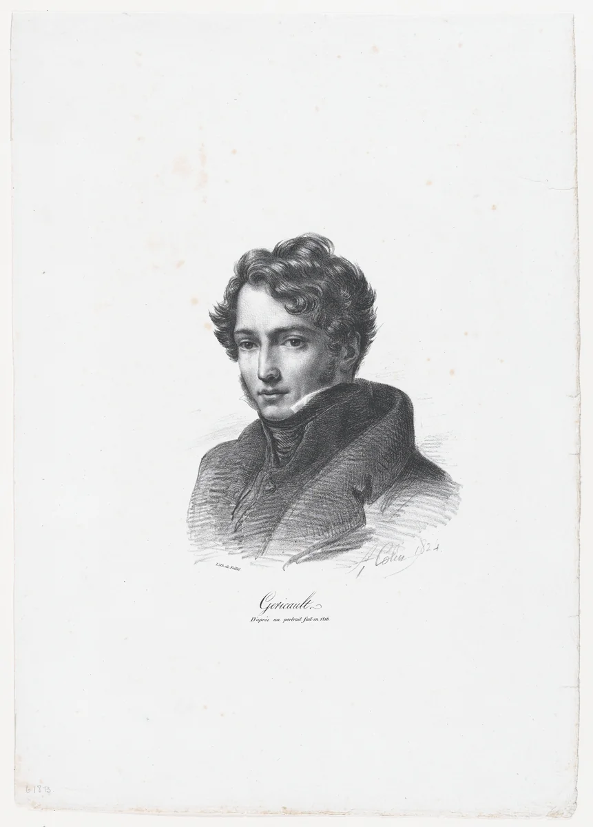 Portrait of Théodore Gericault by Alexandre-Marie Colin, print, 1824
