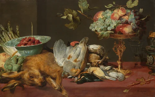 Still Life with Dead Game, Fruit and Vegetables by Frans Snijders, painting, 1616-1620