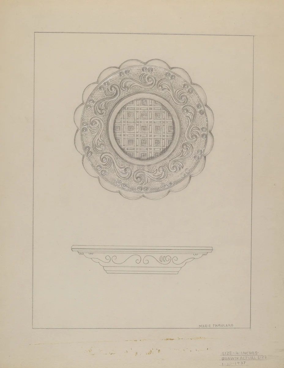 Honey Dish by Marie Famularo, index of american design, 1936