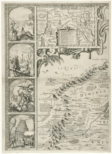 Kaart van Palestina by Nicolaes van Geelkercken, print, 1621
