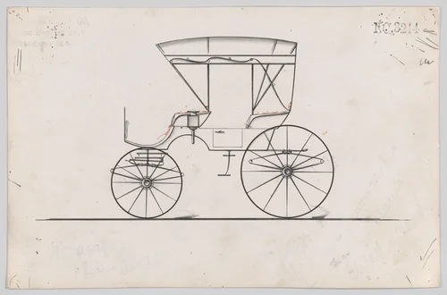 Design for Park Phaeton, no. 3214a by Brewster & Co., drawing, 1876