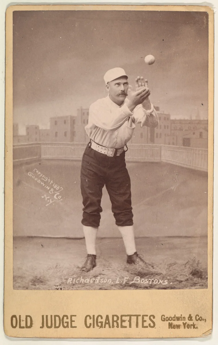 Richardson, Left Field, Boston, from the series Old Judge Cigarettes by Goodwin & Company, photograph, 1888