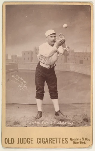 Richardson, Left Field, Boston, from the series Old Judge Cigarettes by Goodwin & Company, photograph, 1888