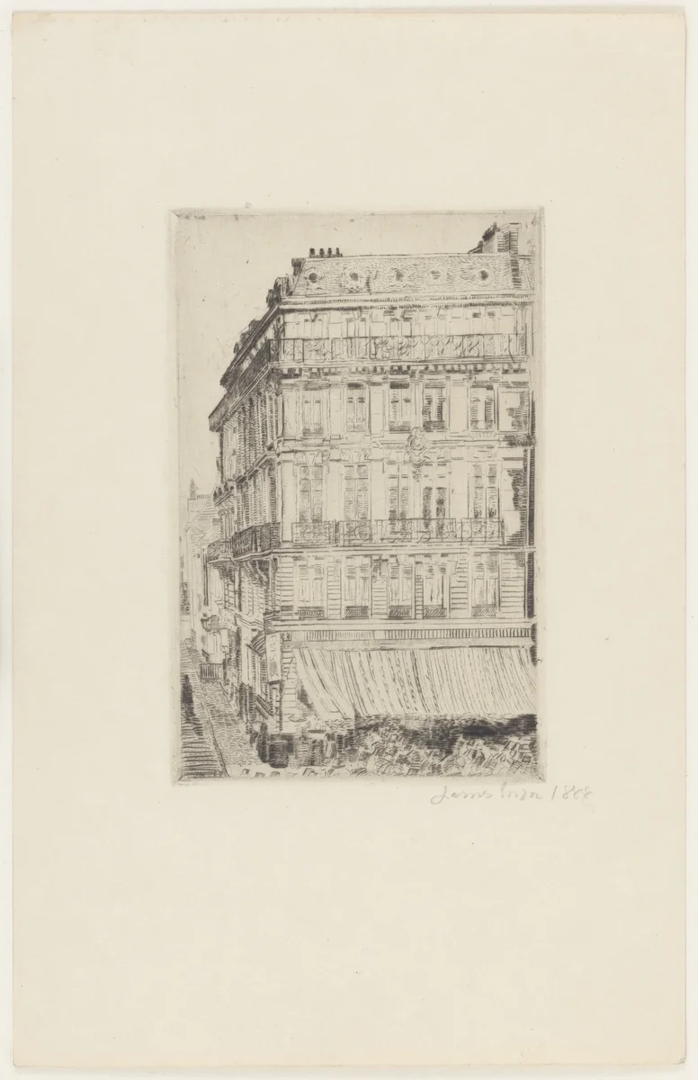 House on the Boulevard Anspach by James Ensor, print, 1888