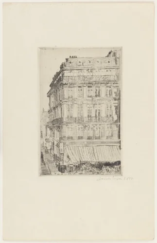 House on the Boulevard Anspach by James Ensor, print, 1888