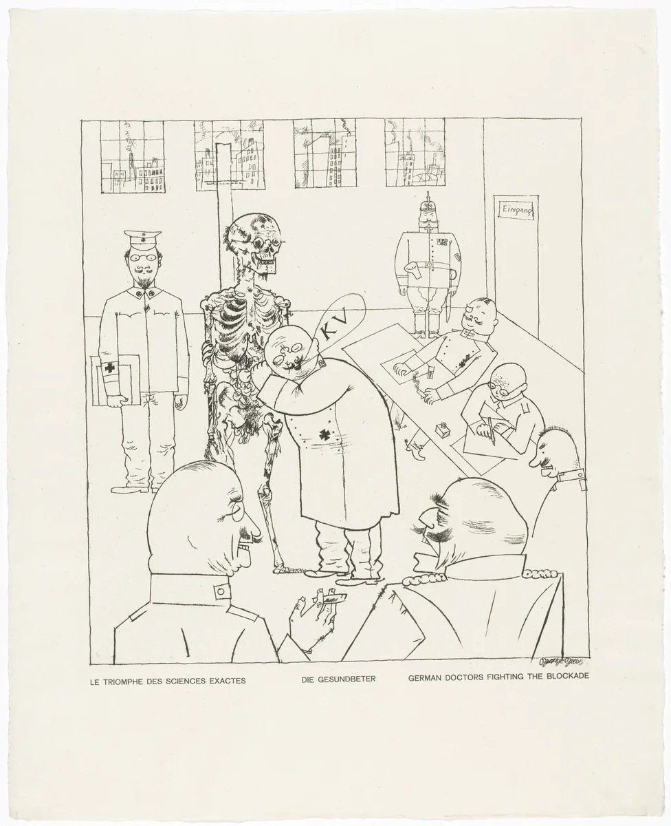 German Doctors Fighting the Blockade (Die Gesundbeter) from the portfolio God with Us (Gott mit uns) by George Grosz, print, 1918
