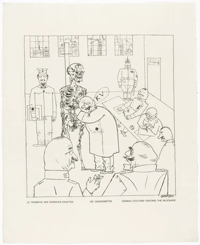 German Doctors Fighting the Blockade (Die Gesundbeter) from the portfolio God with Us (Gott mit uns) by George Grosz, print, 1918