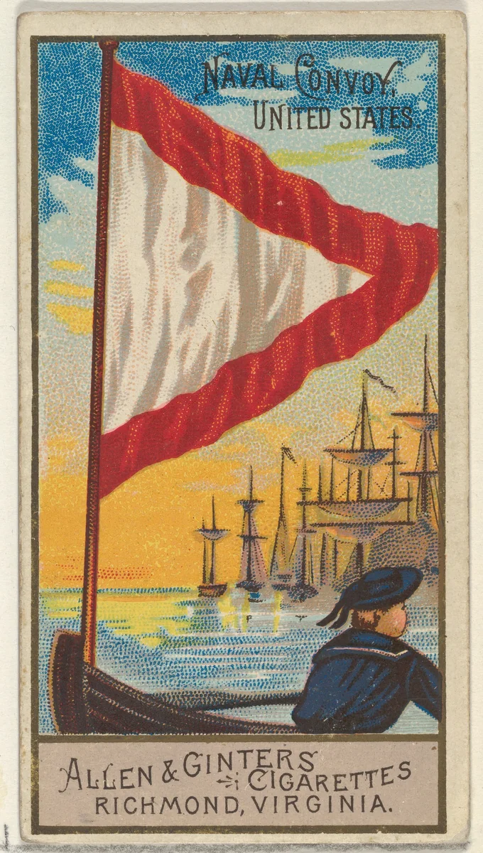 Naval Convoy, United States, from the Naval Flags series (N17) for Allen & Ginter Cigarettes Brands by Allen & Ginter, print, 1886-1891