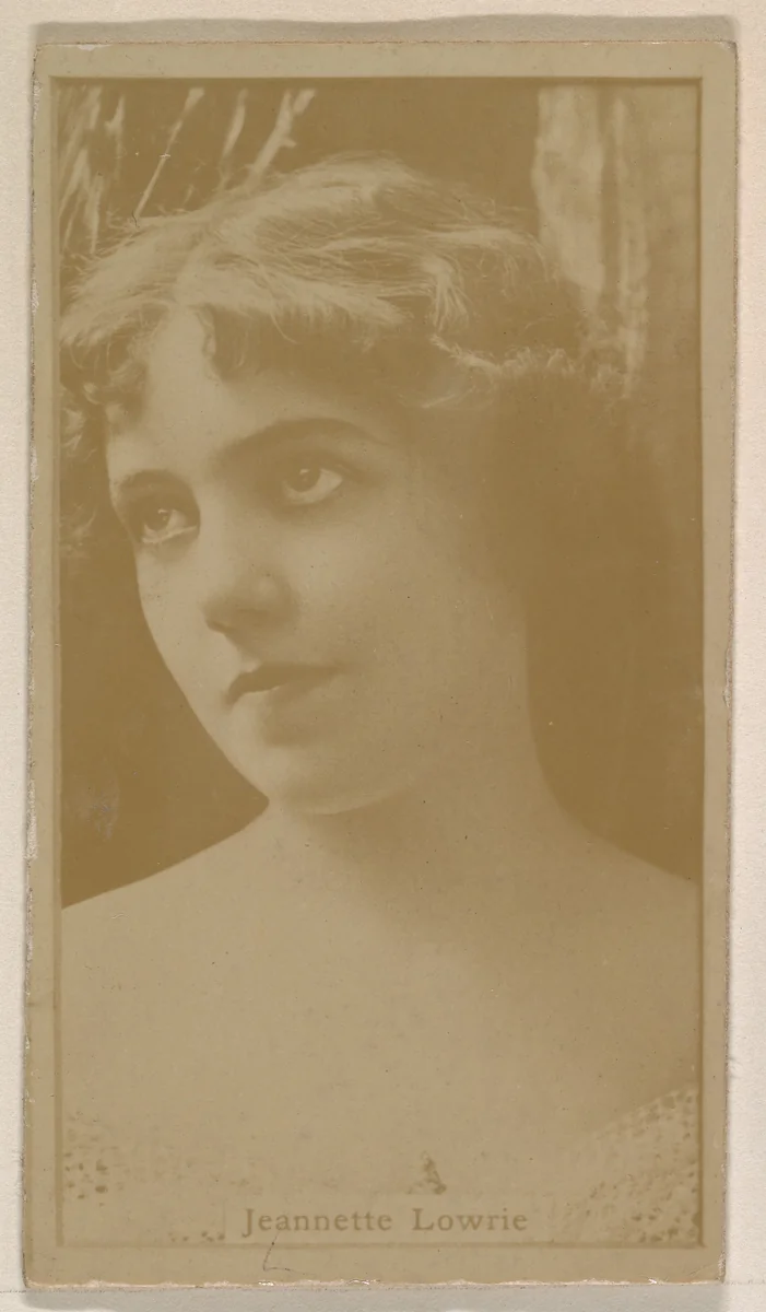 Jeannette Lowrie, from the Actresses series (N245) issued by Kinney Brothers to promote Sweet Caporal Cigarettes by Kinney Brothers Tobacco Company, photograph, 1890