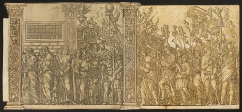 The Triumph of Julius Caesar [no.7 and 8 plus 2 columns] by Andrea Andreani
Andrea Mantegna, print, 1599