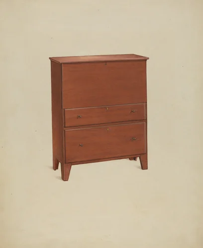Shaker Chest of Drawers by Winslow Rich, index of american design, 1937
