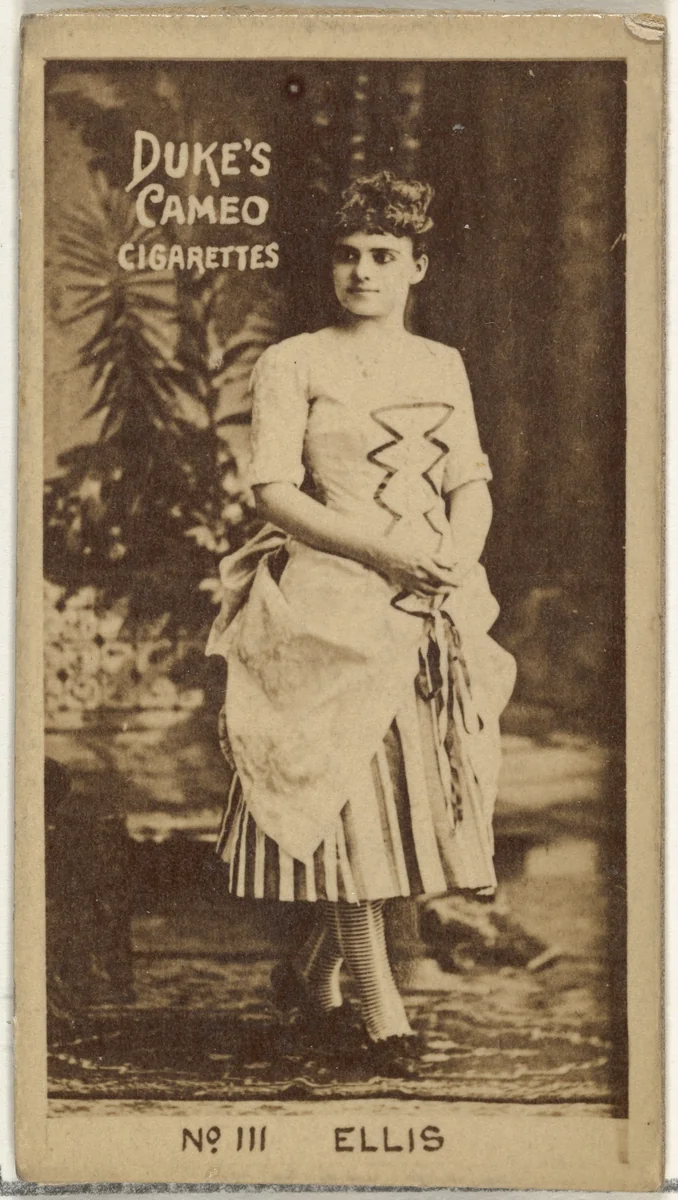 Card Number 111, Miss Ellis, from the Actors and Actresses series (N145-4) issued by Duke Sons & Co. to promote Cameo Cigarettes by W. Duke, Sons & Co., photograph, 1880-1889