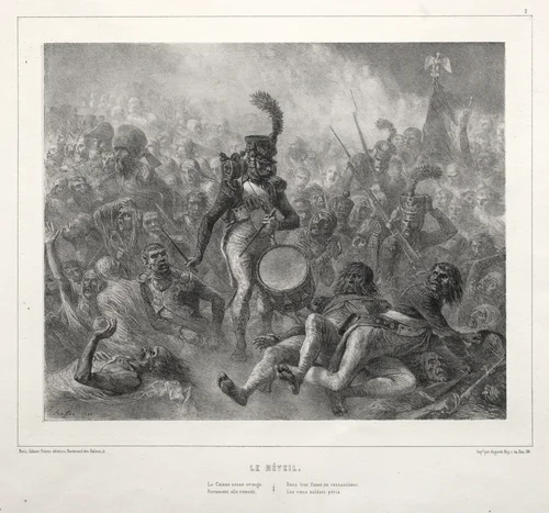 L'Album de 1832: Reveil by Auguste Raffet, print, 1832