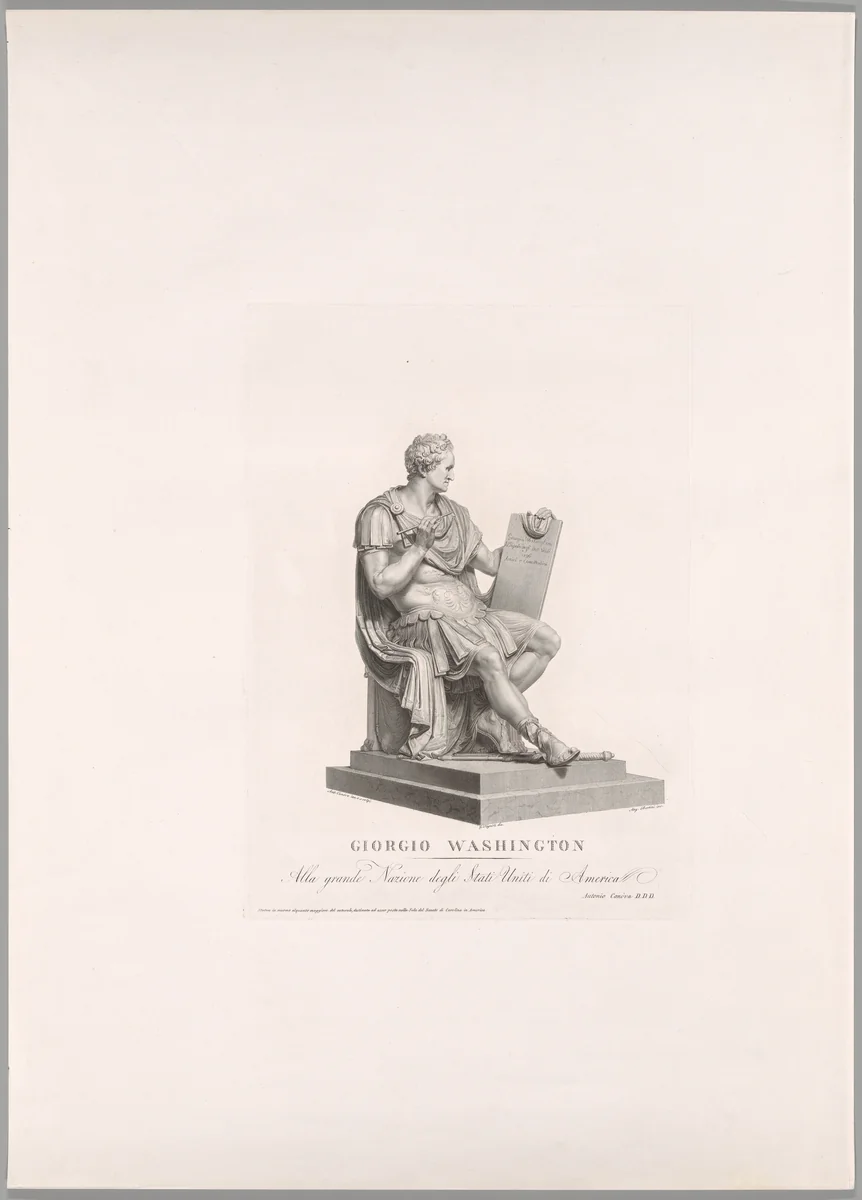 George Washington, Front View, from Oeuvre de Canova by Angelo Bertini, print, 1817