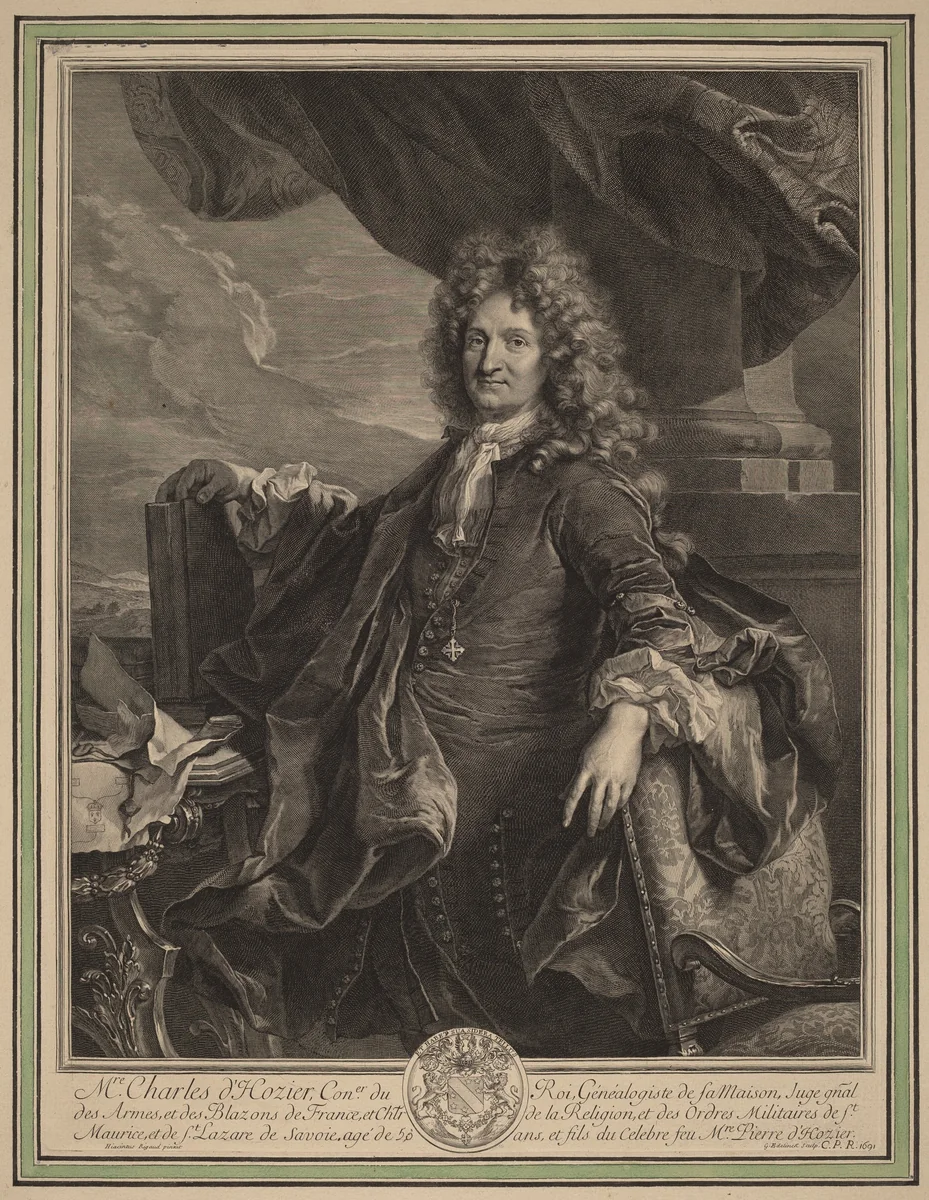 Charles-Rene d'Hozier by Gérard Edelinck
Hyacinthe Rigaud, print, 1691