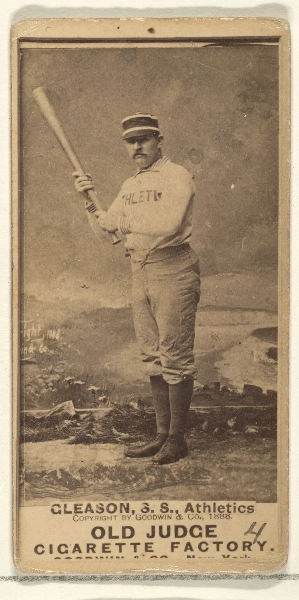 Gleason, Shortstop, Philadelphia Athletics, from the Old Judge series (N172) for Old Judge Cigarettes by Goodwin & Company, photograph, 1888