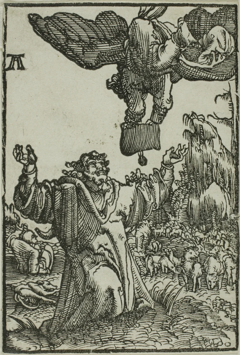 The Annunciation to Joachim, from The Fall and Redemption of Man by Albrecht Altdorfer, print, 1510-1518