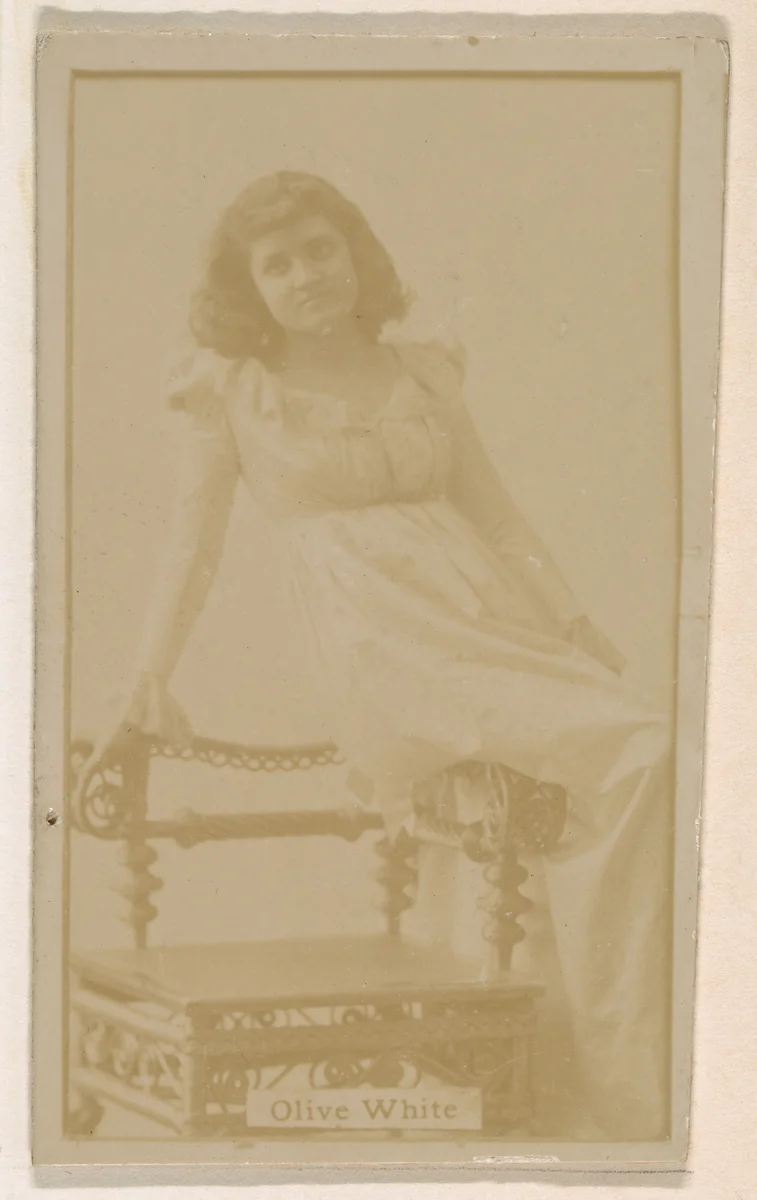 Olive White, from the Actresses series (N245) issued by Kinney Brothers to promote Sweet Caporal Cigarettes by Kinney Brothers Tobacco Company, photograph, 1890