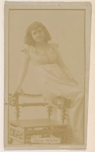 Olive White, from the Actresses series (N245) issued by Kinney Brothers to promote Sweet Caporal Cigarettes by Kinney Brothers Tobacco Company, photograph, 1890