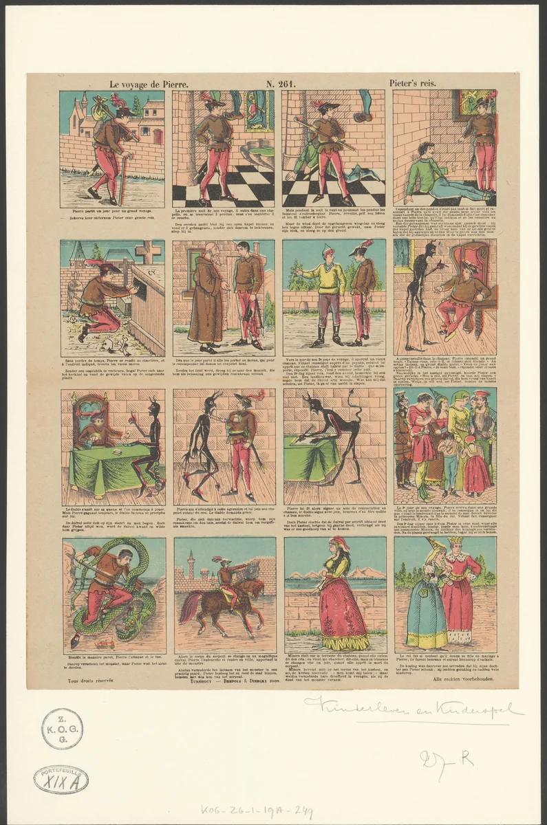 Pieter op reis by anonymous, print, 1833-1911