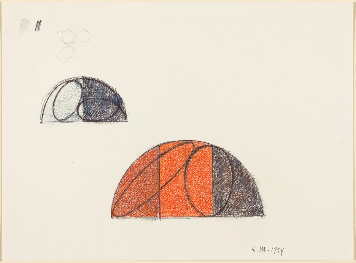 Curved Plane Figure by Robert Mangold, drawing, 1994