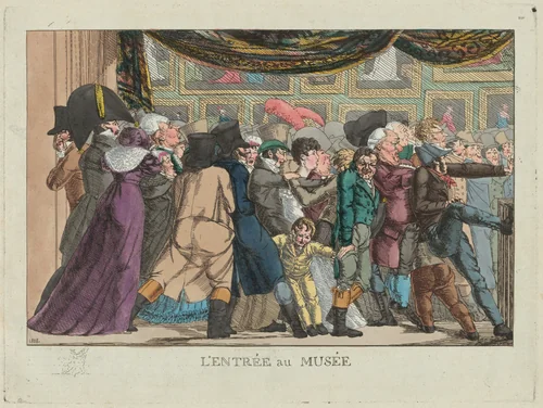 L'entrée au musée (Entrance to the Museum) by French 19th Century, print, 1808