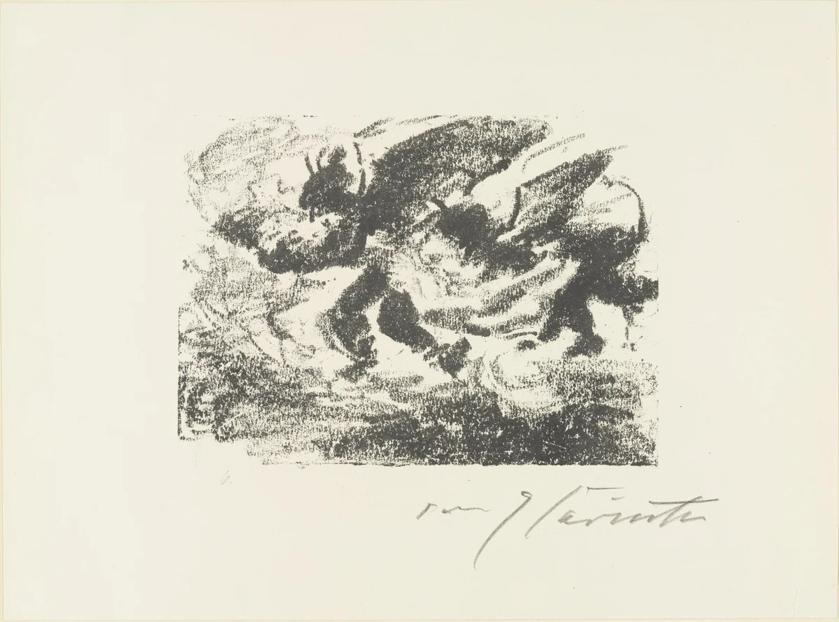 Resting on a Summer Evening (Rast am Sommerabend) from The Robbers (Die Räuber) by Lovis Corinth, print, 1923