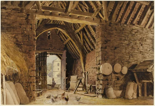 A Barn Interior by William Henry Hunt, other, 1830-1835