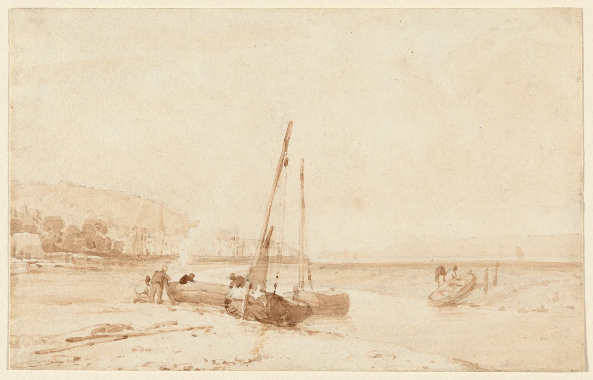 Honfleur by Richard Parkes Bonington, drawing, 1816-1826