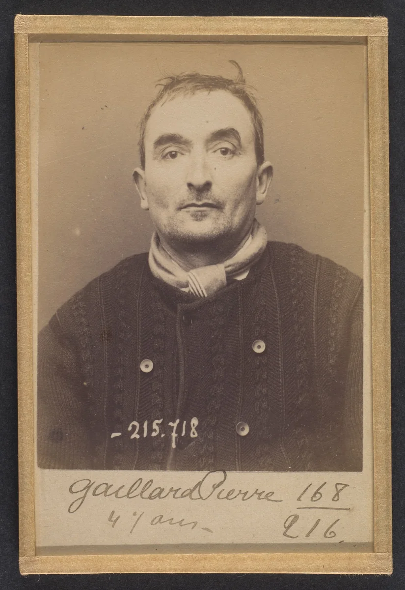 Gaillard. Pierre, Auguste. 47 ans, né à Foulanges (Cantal). Employé de commerce. Anarchiste. 15/3/94. by Alphonse Bertillon, photograph, 1894