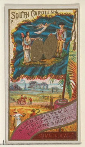 South Carolina, from Flags of the States and Territories (N11) for Allen & Ginter Cigarettes Brands by Allen & Ginter, print, 1888