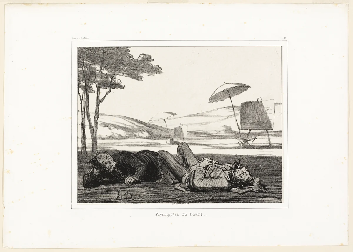 Landscape Painters at Work, plate 309 from Souvenirs d'artistes by Honoré-Victorin Daumier, print, 1862