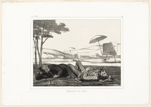 Landscape Painters at Work, plate 309 from Souvenirs d'artistes by Honoré-Victorin Daumier, print, 1862