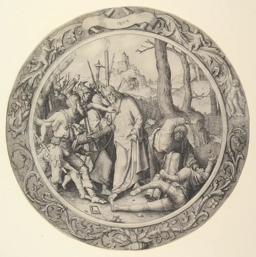 The Betrayal of Christ, (Christ Taken Captive), from the Circular Passion by Lucas van Leyden, print, 1509