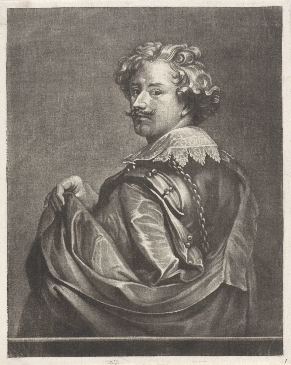 Zelfportret van Anthony van Dyck by anonymous, print, 1650-1800