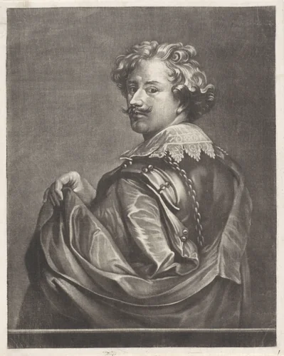 Zelfportret van Anthony van Dyck by anonymous, print, 1650-1800