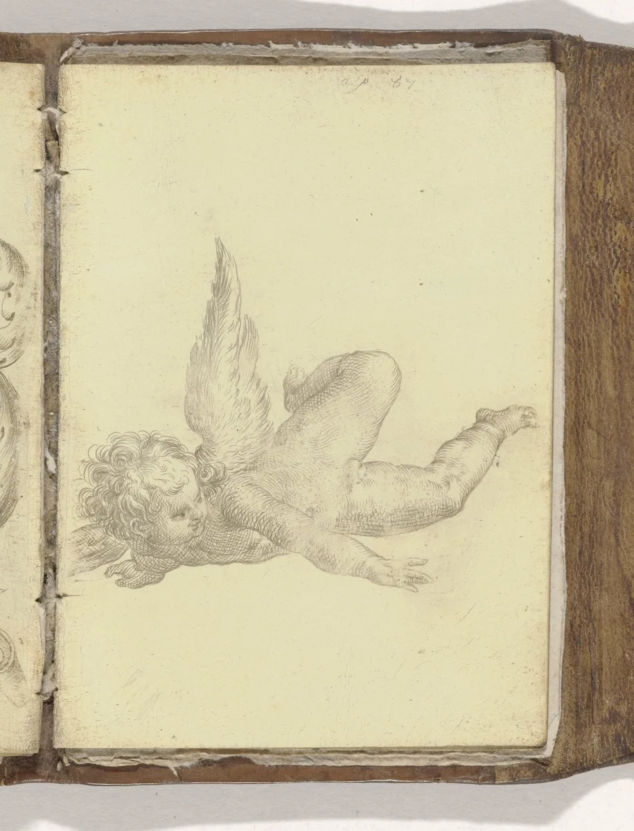gevleugelde Putto by anonymous, drawing, 1587