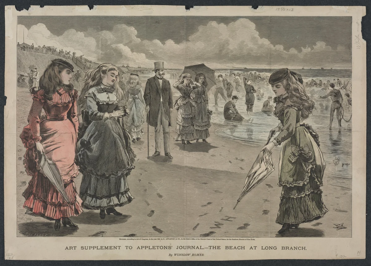 The Beach at Long Branch by Winslow Homer, print, 1869
