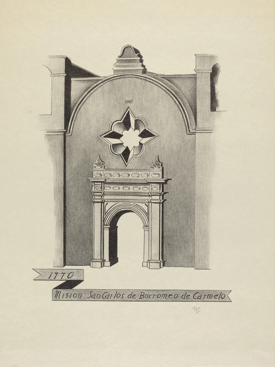 Mision San Carlos de Borromeo de Carmelo by James Jones, index of american design, 1935-1942