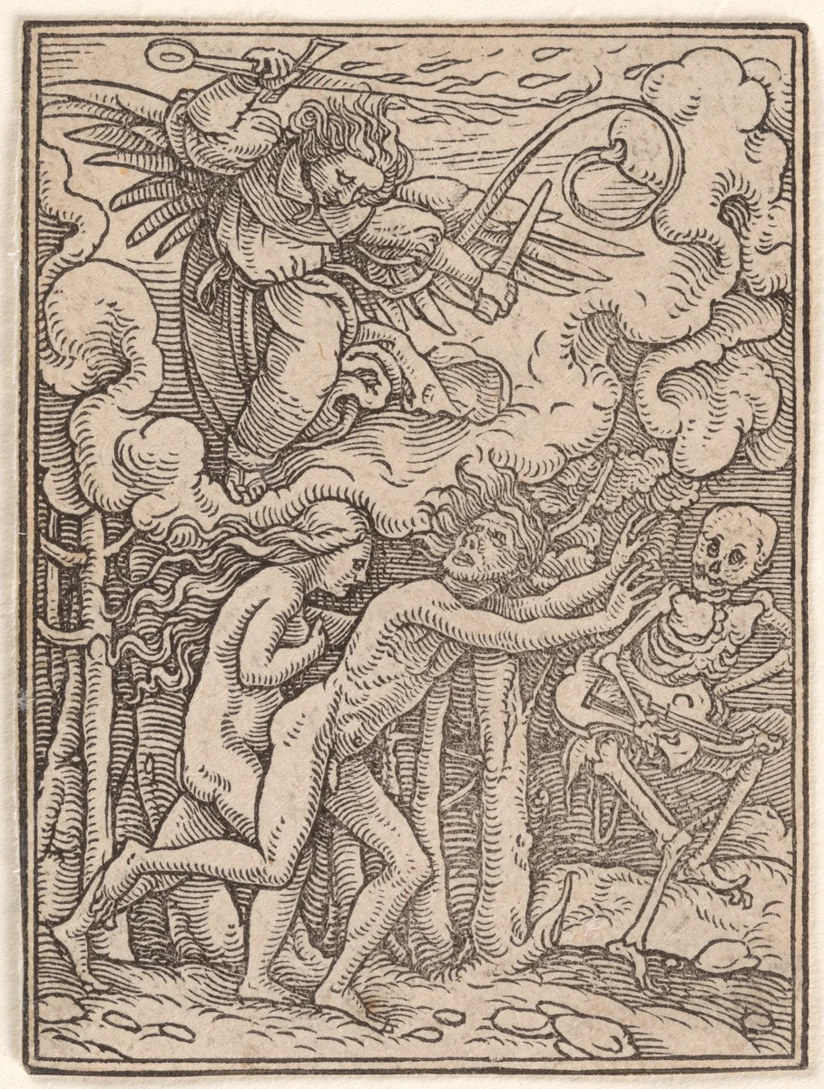 Expulsion from Paradise, from "The Dance of Death" by Hans Holbein the Younger, print, 1521-1538
