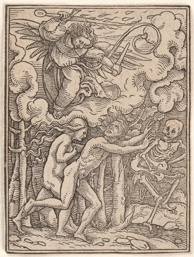 Expulsion from Paradise, from "The Dance of Death" by Hans Holbein the Younger, print, 1521-1538