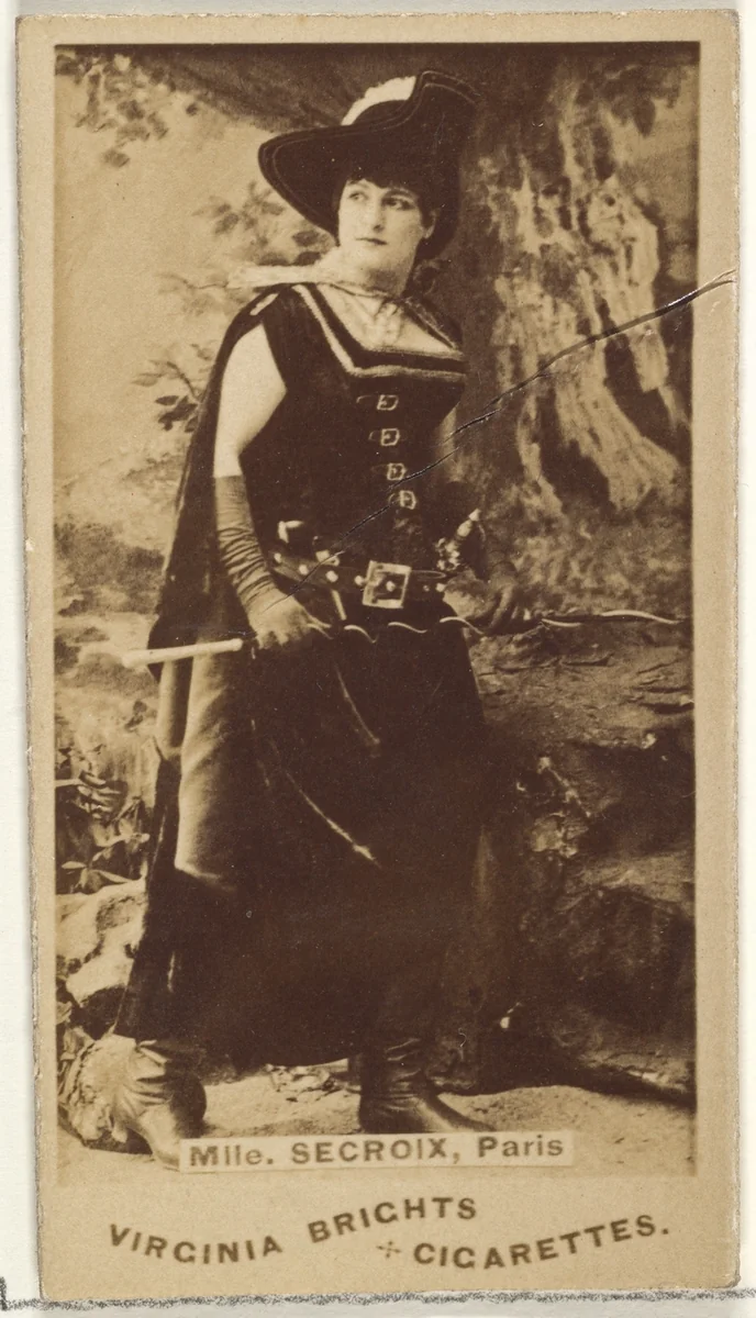 Mlle. Secroix, Paris, from the Actors and Actresses series (N45, Type 1) for Virginia Brights Cigarettes by Allen & Ginter, photograph, 1885-1891